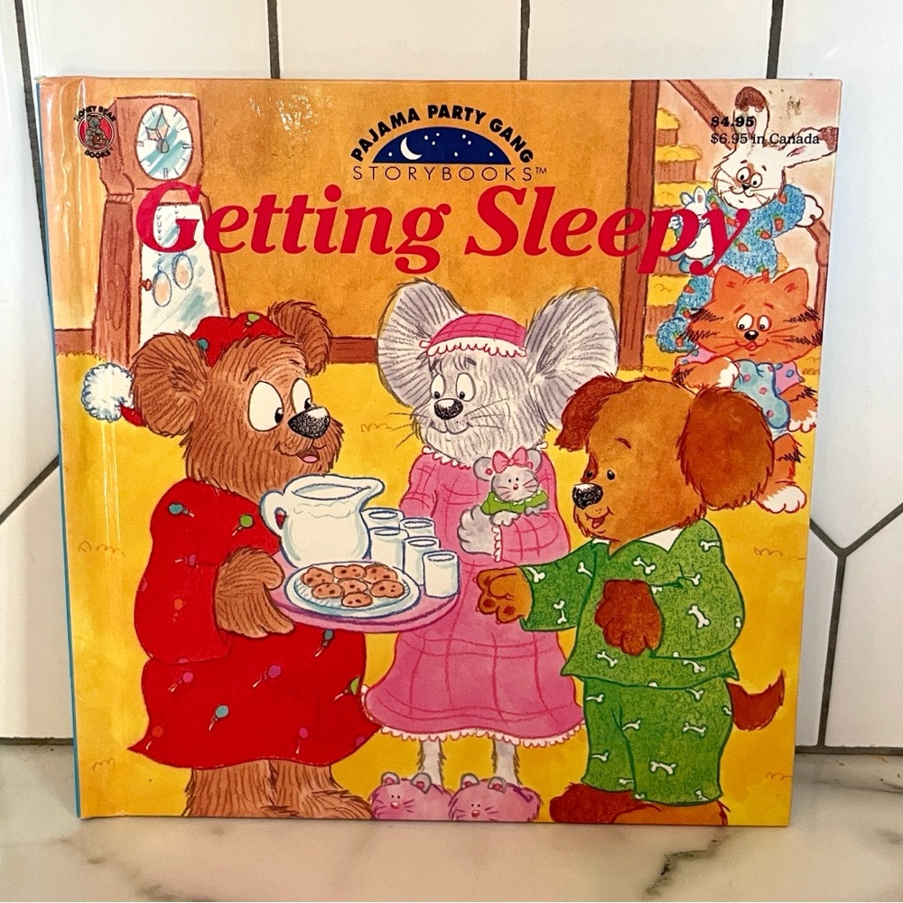 Vintage 1990 “Getting Sleepy” Pajama Party Gang Storybooks, Hardcover